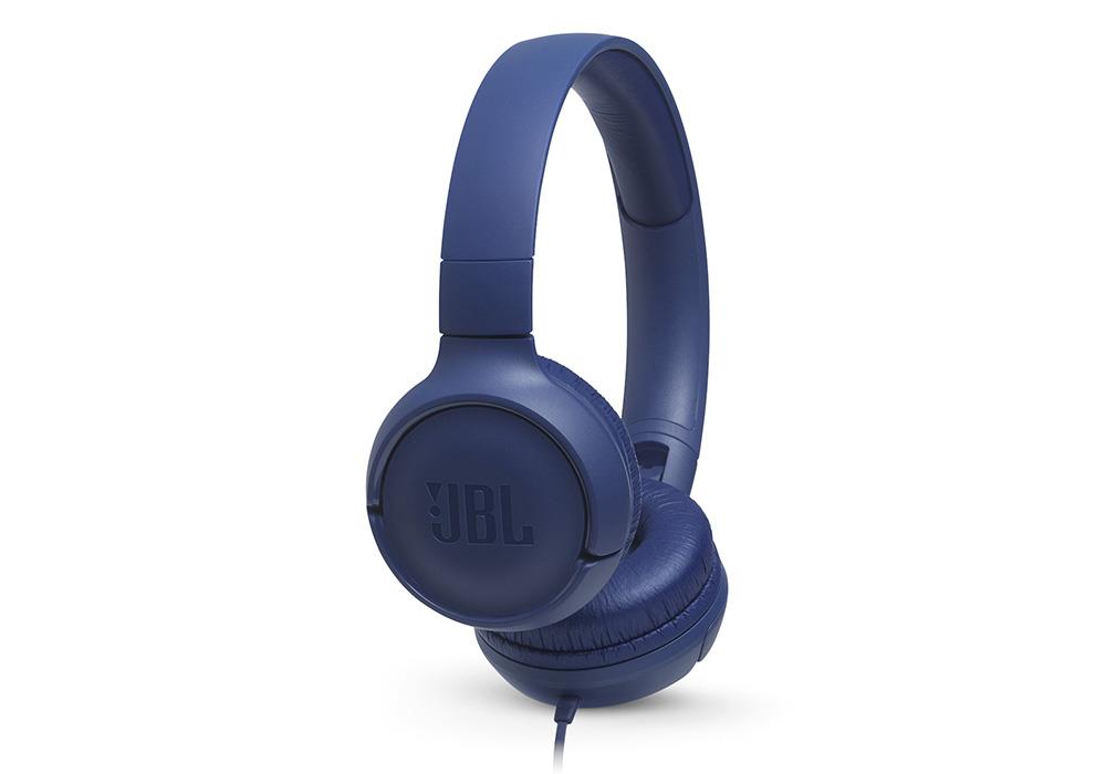 אוזניות בצבע כחול JBL TUNE T500