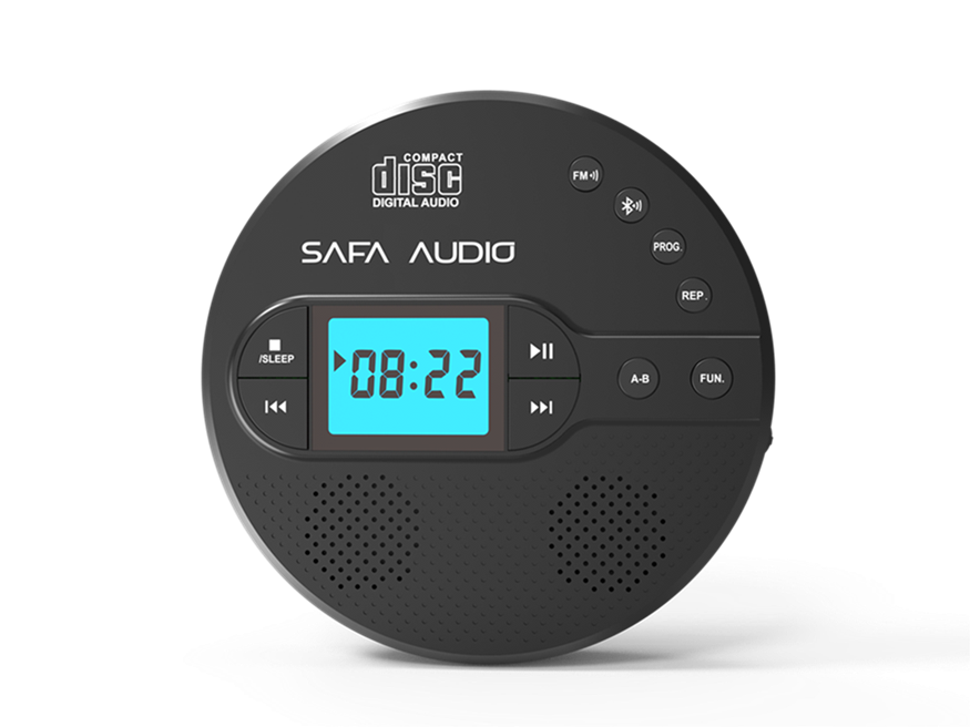 דיסקמן משולב רמקולים נטען בצבע שחור- SAFA CD-35