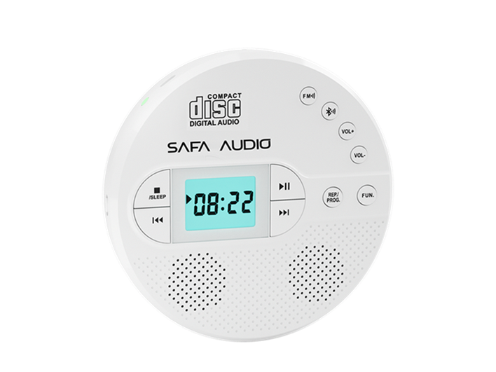 דיסקמן משולב רמקולים נטען בצבע לבן – SAFA CD-35