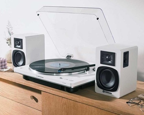 Audio-Technica AT-SP3X Bluetooth Bookshelf Speakers (White)